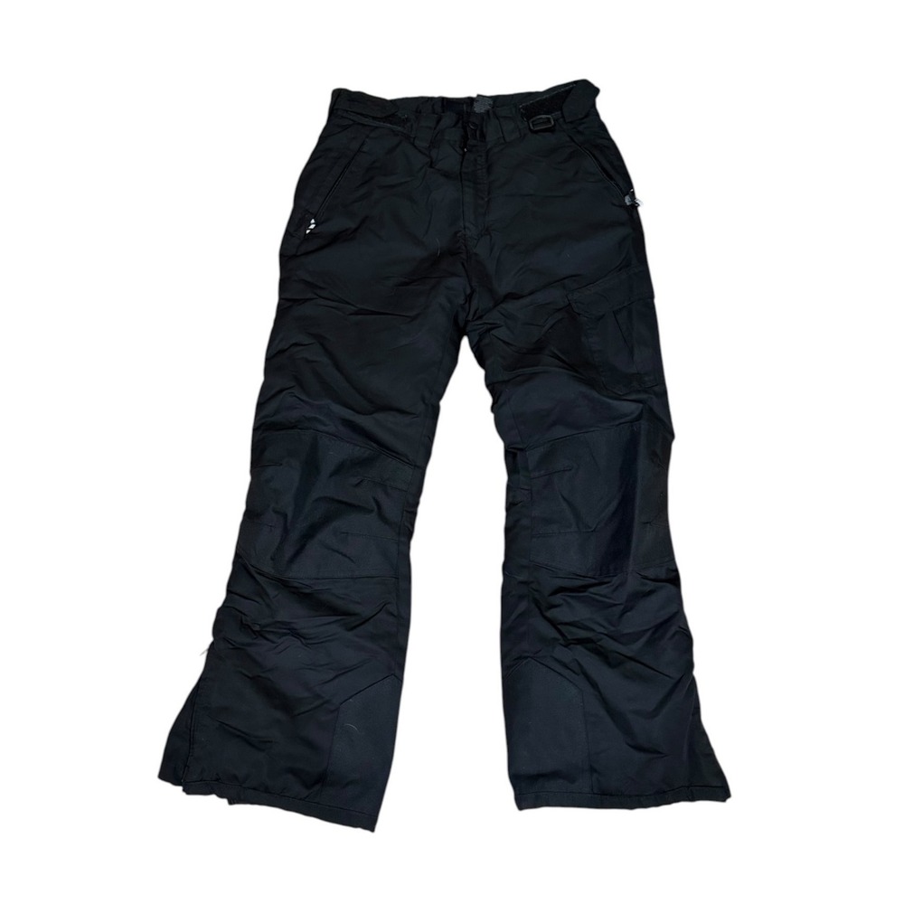 Arctic Quest Boys Black Insulated Snow Pants Size L 14/16 Cargo Pocket Ski Pants